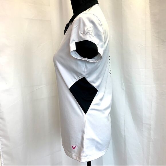 Callaway white button front collared golf shirt Sz S🇨🇦 - Picture 2 of 10